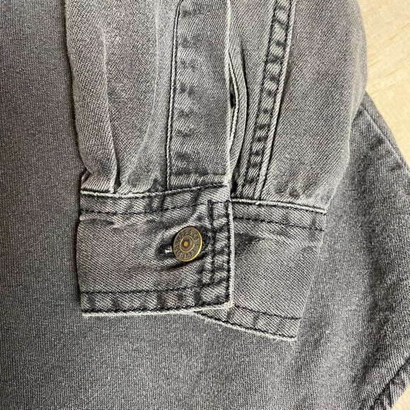 Levis Vintage Mens Grey Denim Button-Up Shirt Large - Picture 7 of 7